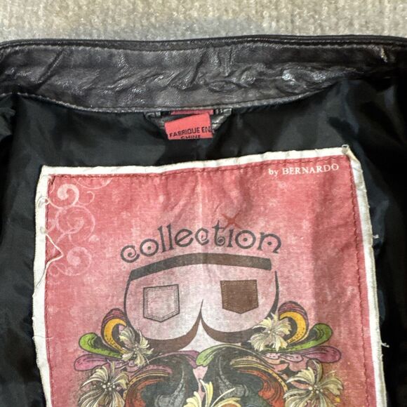 Collection by Bernardo Women Moto Jacket XL Vegan Leather and Flannel - Picture 4 of 8